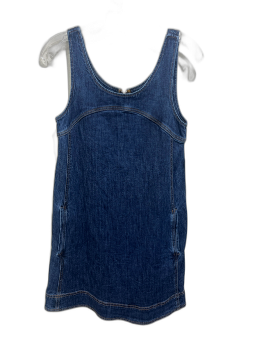 Pilcro Size 0 Medium dark wash Cotton Blend Denim Sleeveless Button Detail Dress Medium dark wash / 0
