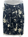 Moschino Size 6 Black & Beige Silk & Wool Floral Textured Side Zip Midi Skirt Black & Beige / 6