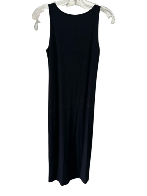 Eileen Fisher Size XXS Black Viscose & Spandex Sleeveless Round Neck Midi Dress Black / XXS