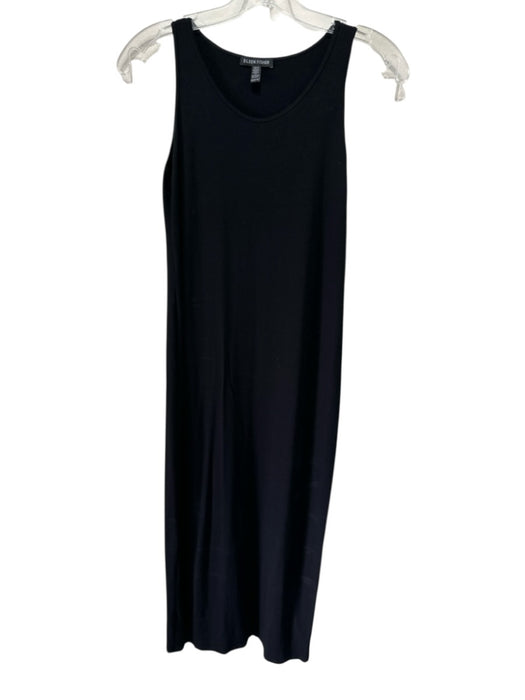 Eileen Fisher Size XXS Black Viscose & Spandex Sleeveless Round Neck Midi Dress Black / XXS