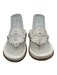 Jack Rogers Shoe Size 7 White Leather Whipstitching Thong Strap Sandals White / 7
