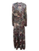 Veronica Beard Size 4 Beige, Maroon & Multi Silk Chiffon Overlay Maxi Dress Beige, Maroon & Multi / 4