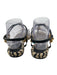 Altuzarra Shoe Size 39 Black, Gold & Cream Leather Gold hardware Thong Sandals Black, Gold & Cream / 39
