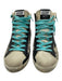 Golden Goose Shoe Size 40 Black, Gray & Turquoise Leather Suede Star Sneakers Black, Gray & Turquoise / 40