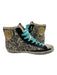Golden Goose Shoe Size 40 Black, Gray & Turquoise Leather Suede Star Sneakers Black, Gray & Turquoise / 40