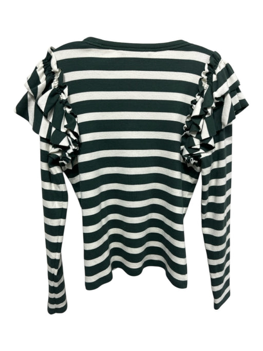 Veronica Beard Jeans Size M Dark Green & White Print Pima Cotton longsleeve Top Dark Green & White Print / M