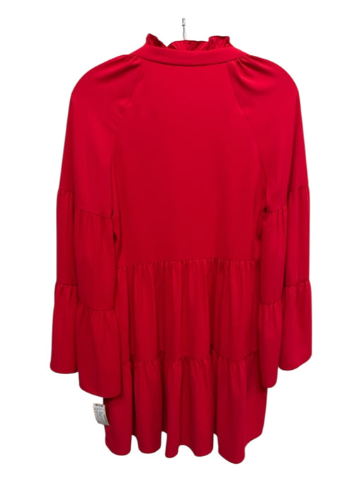Amanda Uprichard Size S Red Polyester V Neck 3/4 Sleeve Dress Red / S