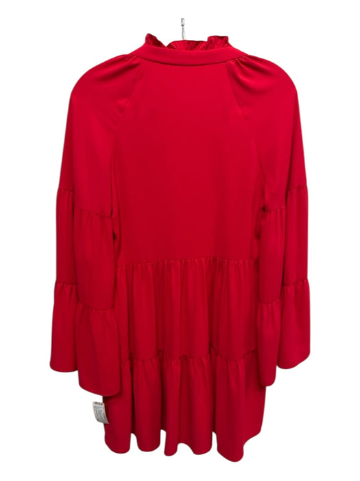 Amanda Uprichard Size S Red Polyester V Neck 3/4 Sleeve Dress Red / S