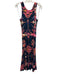 Mariacher Size S Pink, Blue & Multi Polyester Sleeveless Tie Dye V Neck Dress Pink, Blue & Multi / S