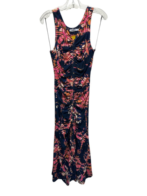 Mariacher Size S Pink, Blue & Multi Polyester Sleeveless Tie Dye V Neck Dress Pink, Blue & Multi / S