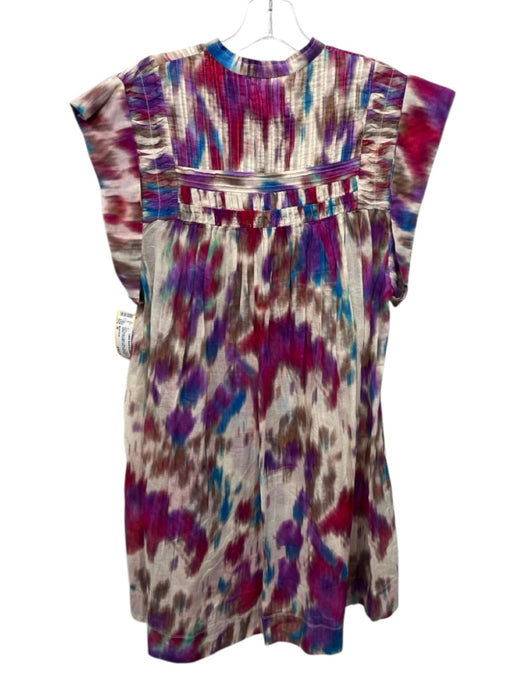 Marant Etoile Size 36 Pink, Purple & Multi Cotton Short Sleeve Splatter Dress Pink, Purple & Multi / 36