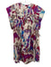 Marant Etoile Size 36 Pink, Purple & Multi Cotton Short Sleeve Splatter Dress Pink, Purple & Multi / 36