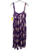 Ulla Johnson Size 4 Purple Silk Pleated Raw Edge Tie Dye Maxi Dress Purple / 4