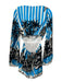 Seven Wonders Size XS Blue, White & Black Rayon & Nylon Long Flare Sleeve Dress Blue, White & Black / XS
