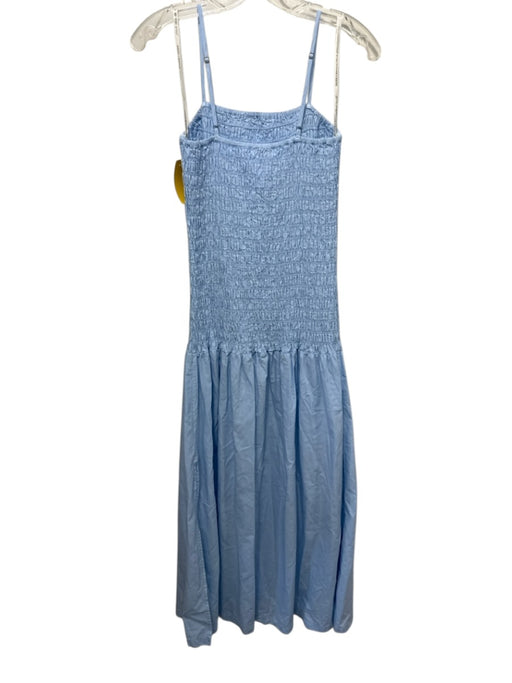 YFB Size S Cornflower Blue Lyocell Spaghetti Strap Smocked Top Midi Dress Cornflower Blue / S