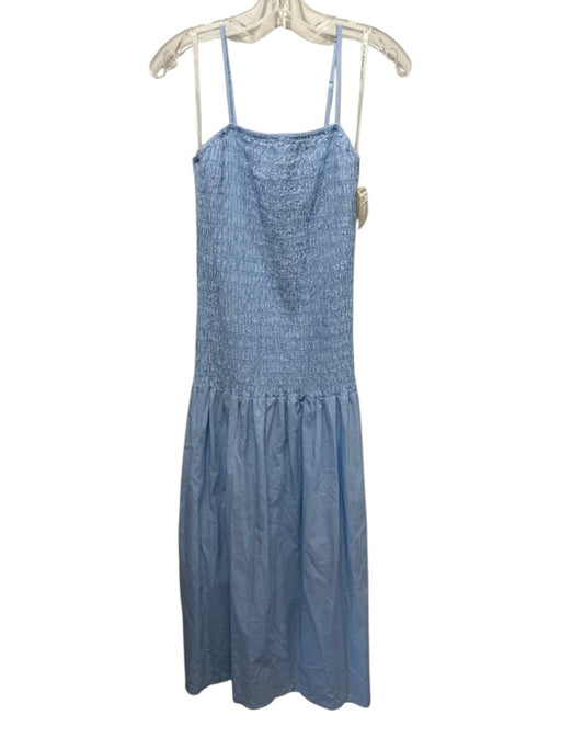 YFB Size S Cornflower Blue Lyocell Spaghetti Strap Smocked Top Midi Dress Cornflower Blue / S