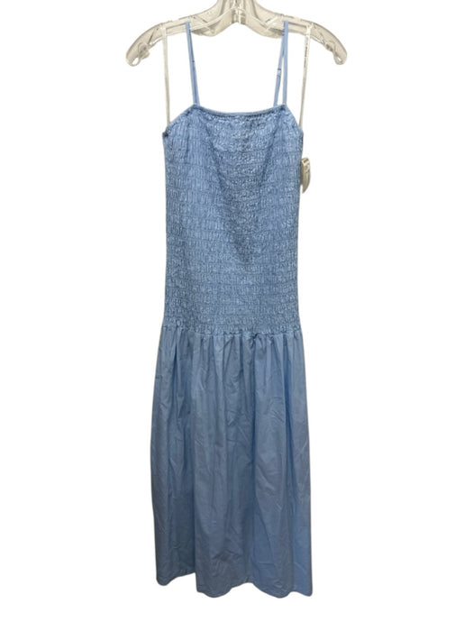YFB Size S Cornflower Blue Lyocell Spaghetti Strap Smocked Top Midi Dress Cornflower Blue / S