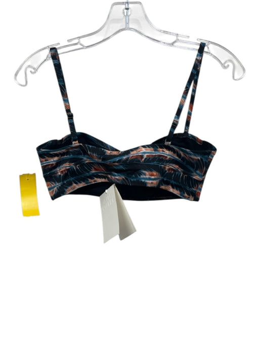Ulla Johnson Size L Black, Brown & Blue Polymide Bra Top Bikini Bottoms swimwear Black, Brown & Blue / L