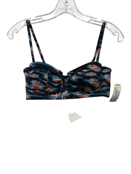 Ulla Johnson Size L Black, Brown & Blue Polymide Bra Top Bikini Bottoms swimwear Black, Brown & Blue / L