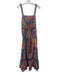 Farm Rio Size S Blue & Orange Cotton Floral Sleeveless Tie Back Dress Blue & Orange / S