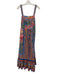 Farm Rio Size S Blue & Orange Cotton Floral Sleeveless Tie Back Dress Blue & Orange / S
