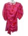 Rhode Size 0 Pink & Orange Cotton Doodle Print 3/4 Balloon Sleeve Back Zip Dress Pink & Orange / 0