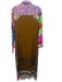Mucho Gusto Size M Brown & Multi Viscose Blend Long Sleeve Mixed Print Dress Brown & Multi / M