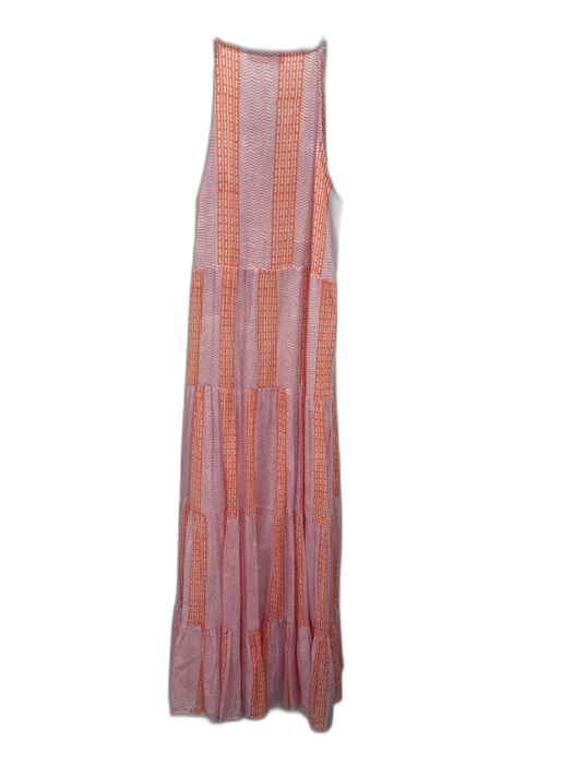 Oliphant Size S White, Orange & Purple Cotton Chevron Print Sleeveless Dress White, Orange & Purple / S