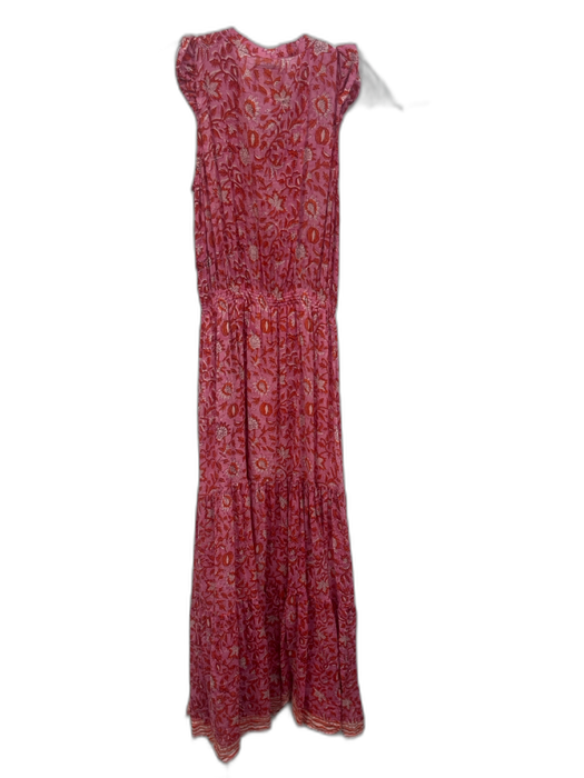 Bell by Alicia Bell Size S Pink & Orange Silk & Cotton Floral Cap Sleeve Dress Pink & Orange / S
