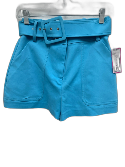Ramy Brook Size xs / 2 Sky Blue Cotton & Nylon Blend High Waist Belted Shorts Sky Blue / xs / 2
