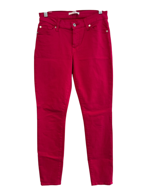 For All Mankind Size 27 Red Cotton High Rise solid color Zip Fly Skinny Jeans Red / 27