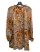 House of Harlow 1960 Size XS Orange & Multi Polyester Ruffle Tie Detail Dress Orange & Multi / XS