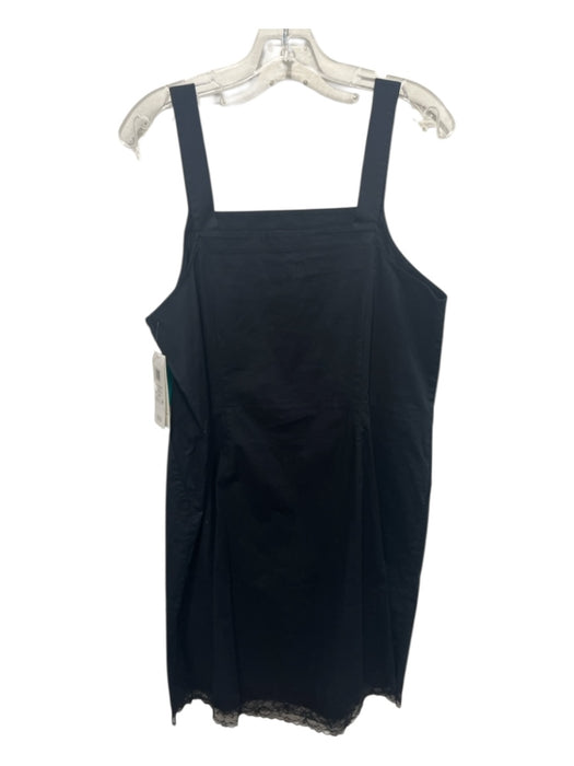 Eileen Fisher Size S Black Cotton Poplin Sleeveless Pockets Dress Black / S
