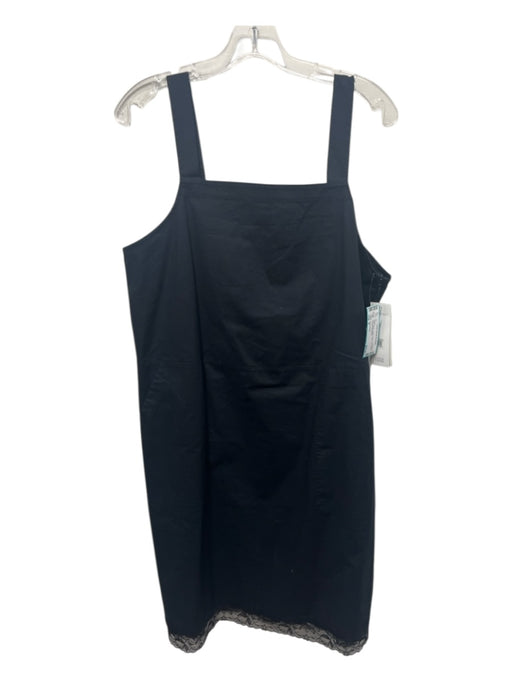 Eileen Fisher Size S Black Cotton Poplin Sleeveless Pockets Dress Black / S