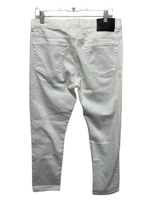 Canali Size 50 White Cotton Solid Straight Leg Jean Men's Pants White / 50