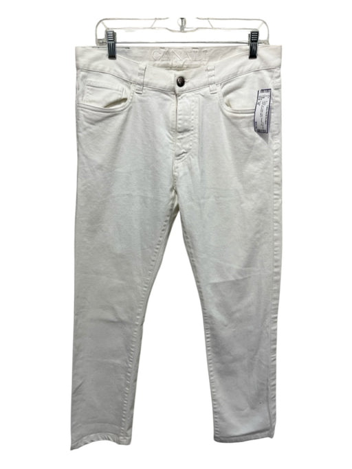 Canali Size 50 White Cotton Solid Straight Leg Jean Men's Pants White / 50