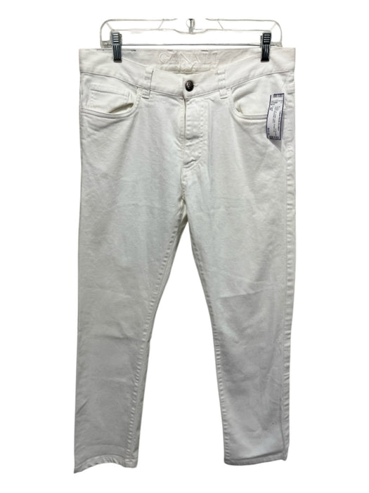 Canali Size 50 White Cotton Solid Straight Leg Jean Men's Pants White / 50