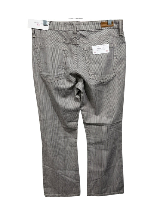 AG Size 31 Gray & White Cotton Striped Mid Rise Zip Fly Straight Leg Pants Gray & White / 31