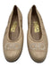 Salvatore Ferragamo Shoe Size 6 Beige Leather Almond Toe Embroidered Logo Flats Beige / 6