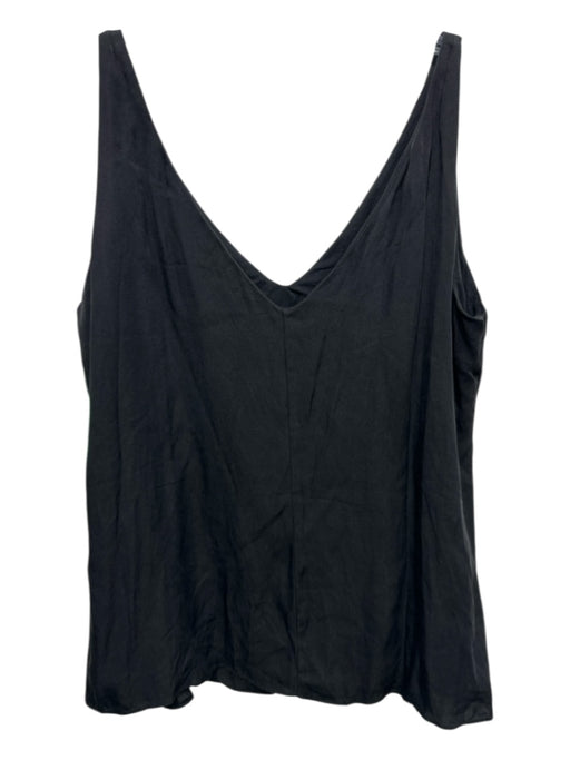 Milly Size 10 Black Silk Blend Sleeveless V Neck Top Black / 10