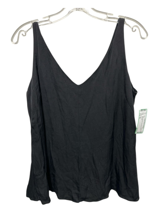 Milly Size 10 Black Silk Blend Sleeveless V Neck Top Black / 10