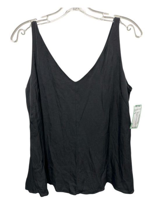 Milly Size 10 Black Silk Blend Sleeveless V Neck Top Black / 10
