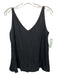 Milly Size 10 Black Silk Blend Sleeveless V Neck Top Black / 10