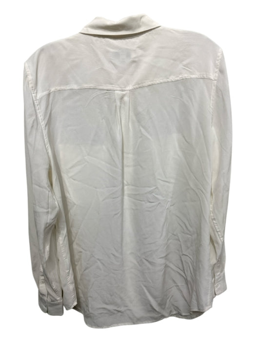 Equipment Femme Size Large Cream White Long Sleeve Button Front Patch Pocket Top Cream White / Large