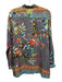 Johnny Was Size S Gray & multi Silk Long Sleeve Floral Collar Button up Top Gray & multi / S