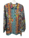 Johnny Was Size S Gray & multi Silk Long Sleeve Floral Collar Button up Top Gray & multi / S