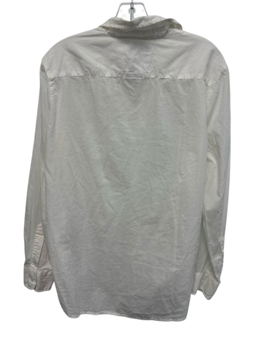 Frank & Eileen Size S White Cotton Long Sleeve Button Up Collar Top White / S