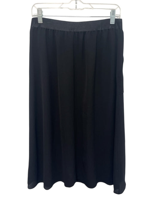 Le Gali Size M Black Polyester Blend Elastic Waist Pockets A Line Midi Skirt Black / M