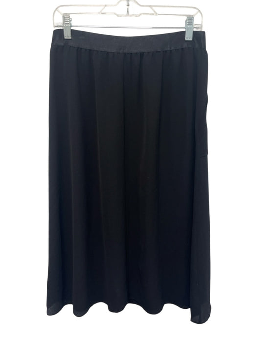 Le Gali Size M Black Polyester Blend Elastic Waist Pockets A Line Midi Skirt Black / M