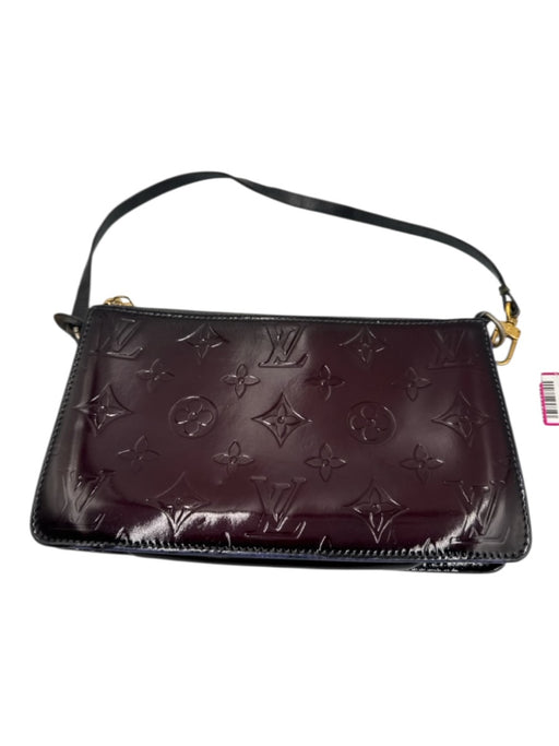 Louis Vuitton Burgundy Purple Patent Leather Embossed Monogram Zip closure Bag Burgundy Purple / S